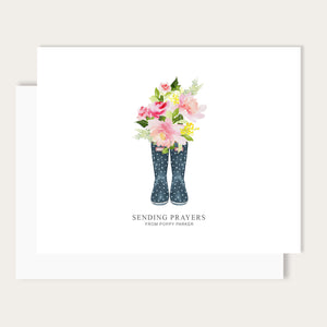Navy Wellies Name Notecards