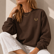 Embroidered Crewneck | Chestnut Brown