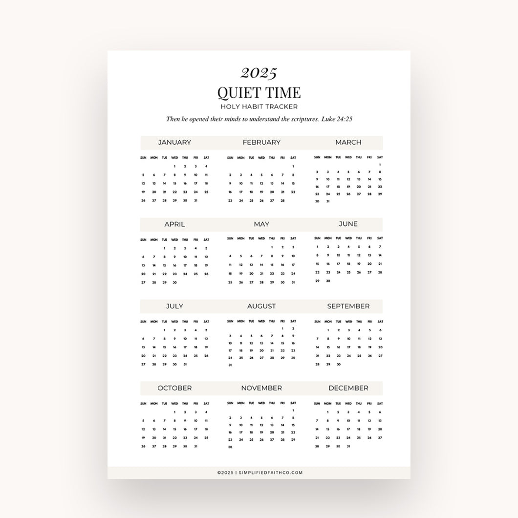 2025 QT Habit Tracker Page