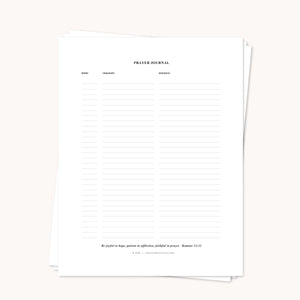 QTB Prayer Journal Page Pack