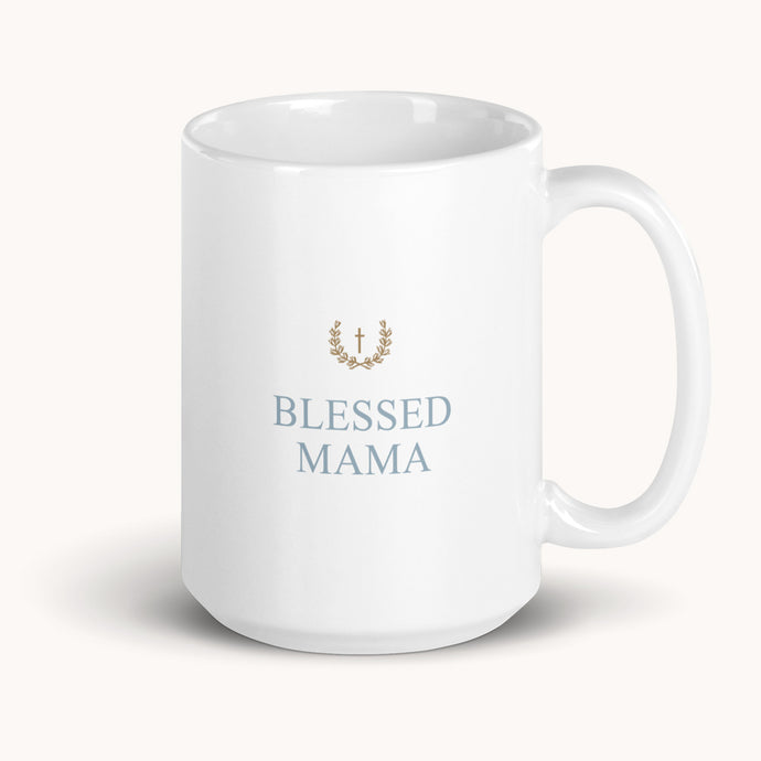 Blessed Mama Mug Blue