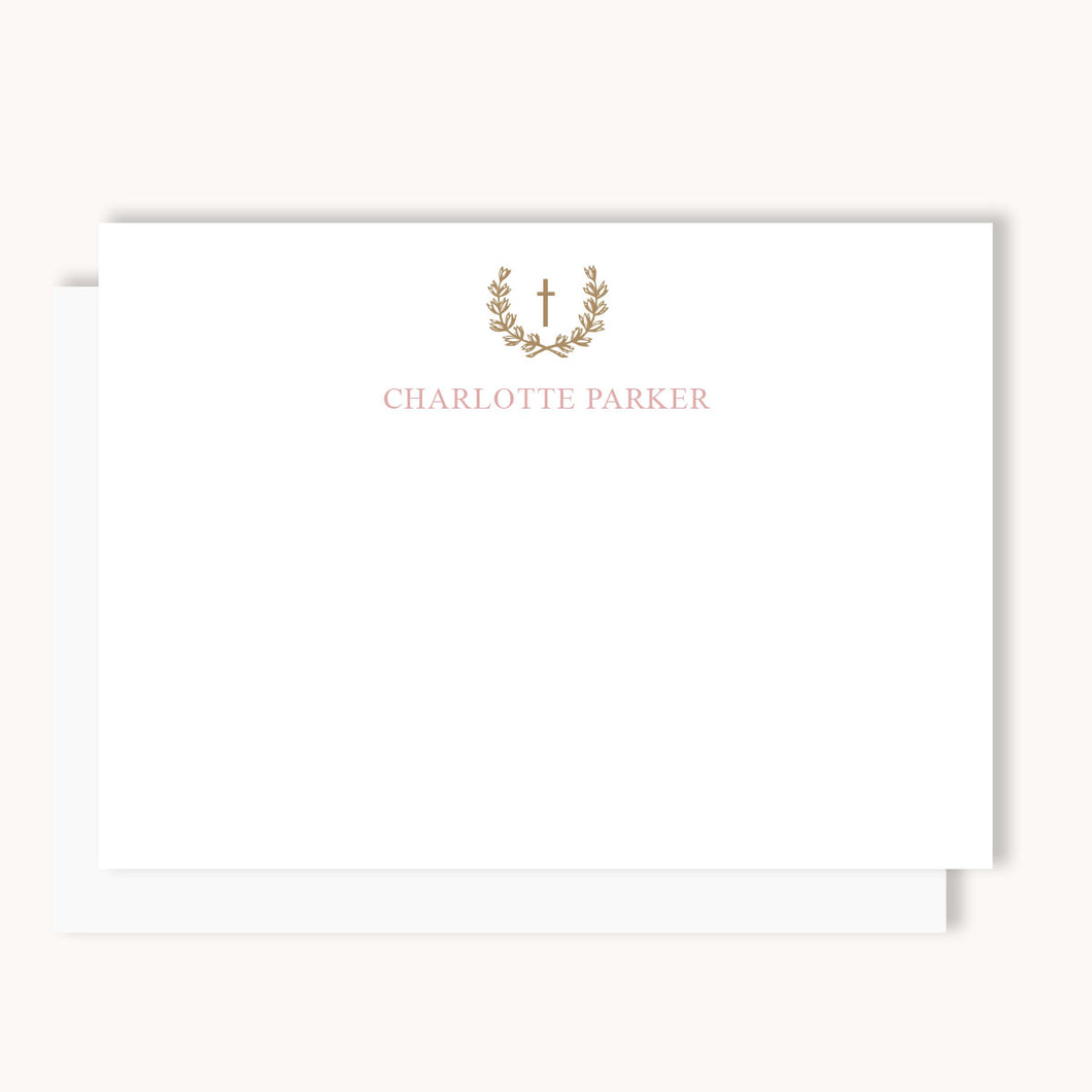 Classic Petal Pink Name Notecards