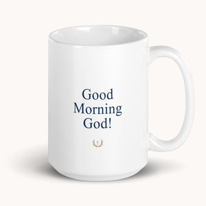 Good Morning God Mug Navy