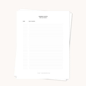 QTB Sermon Notes Page Pack
