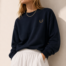 Embroidered Crewneck | Heritage Navy