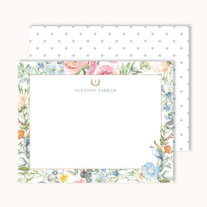 Floral Poetry Personalized Notecards