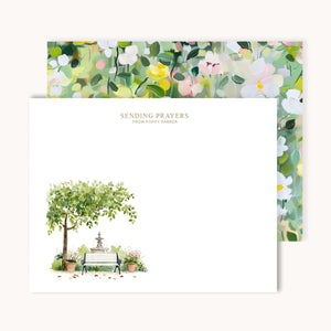 Garden Bench Name Notecards