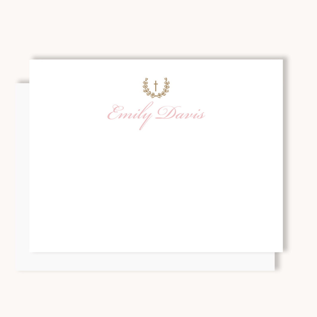 Script Petal Pink Name Notecards