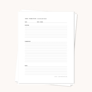 QTB Topic + Word Study Page Pack