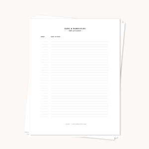 QTB Topic + Word Study Page Pack