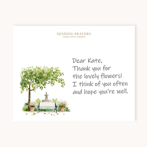 Garden Bench Name Notecards